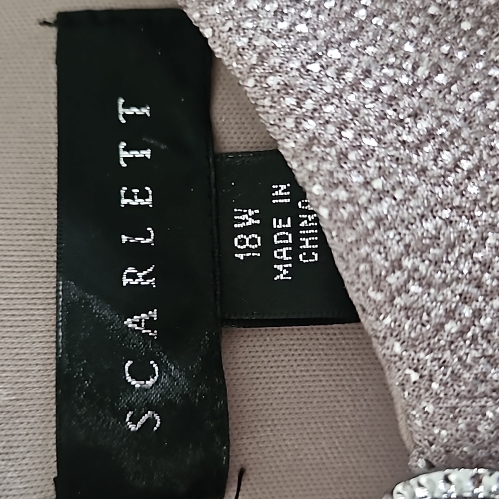 Scarlett Sleeveless Metallic Dress Keyhole Neckline sz 18W Taupe 🪅 Host Pick - Picture 8 of 11